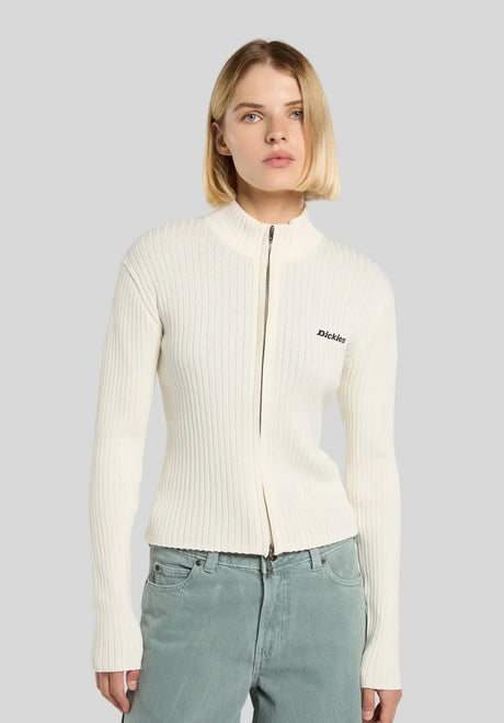 Dickies Wellsville FZ Strickjacke egret – Vorderansicht
