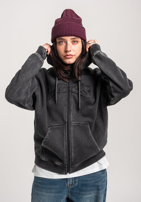 TITUS W Classic Front Zip-Hoodie blackfaded – Rückenansicht