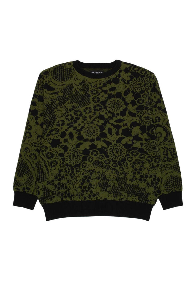 Jacquard Knit Laced green-black Vorderansicht
