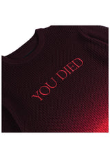 Welcome x Dark Souls You Died Dip-Dyed Loose Gauge Boxy Sweatshirt black-red – Rückenansicht