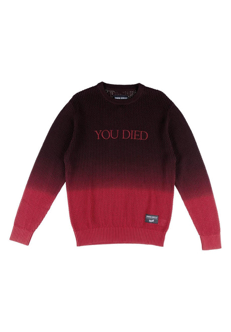 Welcome x Dark Souls You Died Dip-Dyed Loose Gauge Boxy Sweatshirt black-red – Vorderansicht