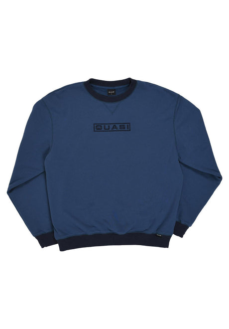 Quasi Euro Washed Sweatshirt navy – Vorderansicht