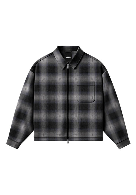 Vans Larkspur Zip Plaid Flannel Hemd-Langarm black – Vorderansicht