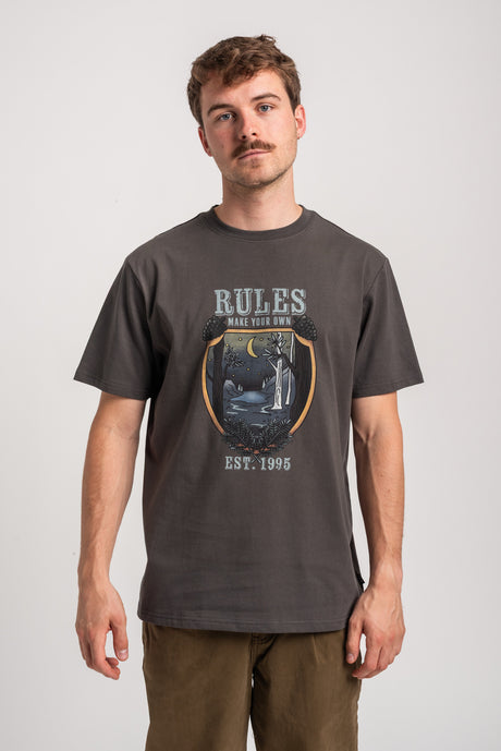 Rules Path T-Shirt leadgrey – Vorderansicht