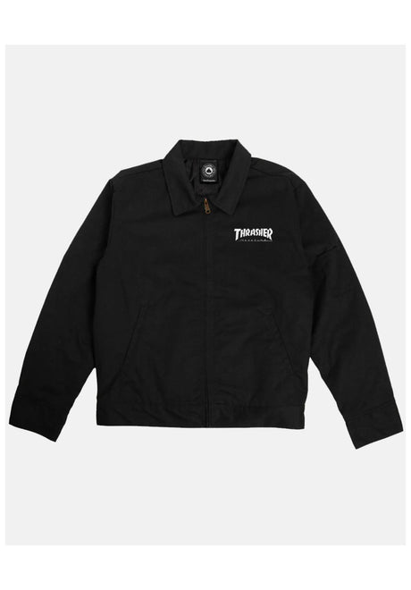 Thrasher Mag Embroidered Mechanic Übergangsjacke black – Vorderansicht
