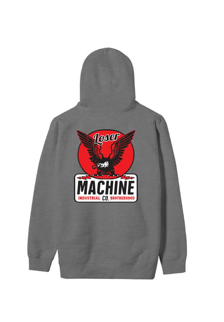 Loser-Machine Powerband Hoodie gunmetal-heather – Vorderansicht