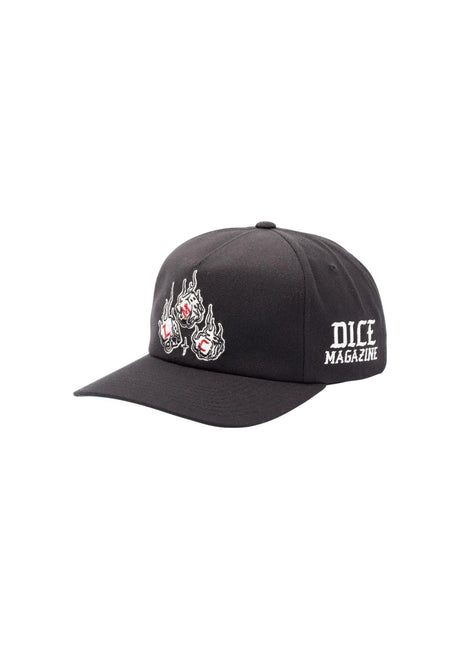 Loser-Machine x DICE 5-Panel High Profile Wool Snapback Cap black – Vorderansicht