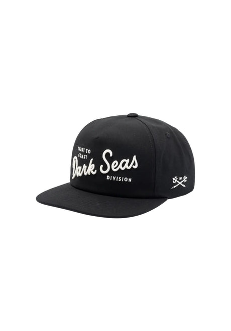 Dark Seas Clinch 5-Panel Canvas Unstructured Strapback Cap black – Vorderansicht