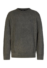 iriedaily Vintage Structure Strickpullover blackwash – Vorderansicht