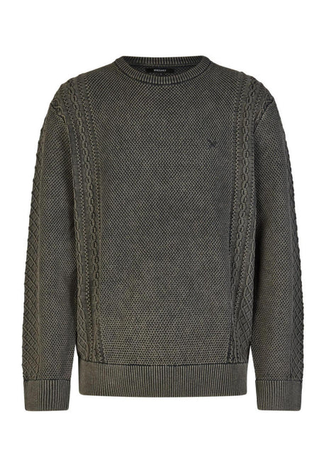 iriedaily Vintage Structure Strickpullover blackwash – Vorderansicht