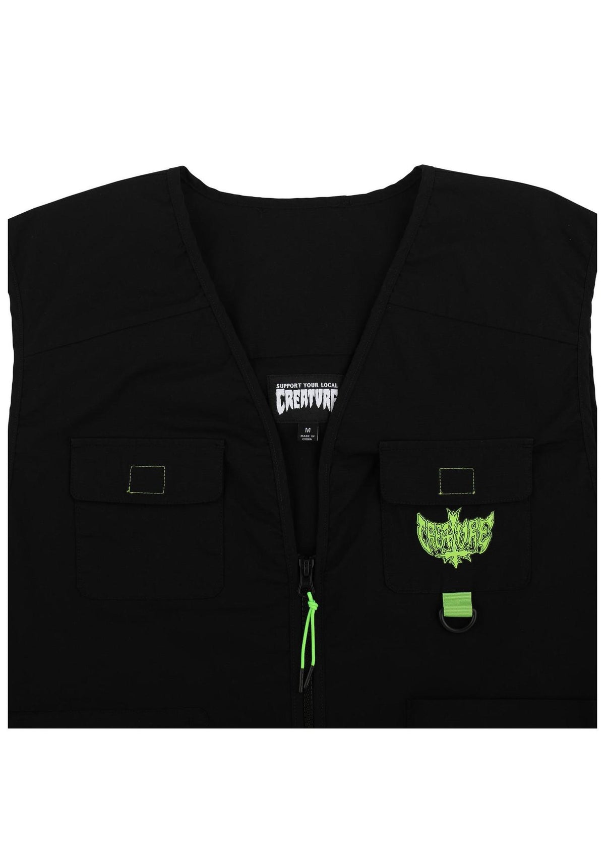 Creature Gravette Cut and Tie Utility Weste black – Detailansicht 2