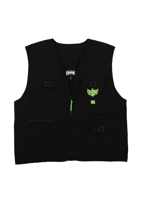 Creature Gravette Cut and Tie Utility Weste black – Vorderansicht