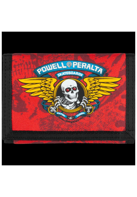 Powell-Peralta Winged Ripper Trifold Velcro Portemonnaie red – Vorderansicht