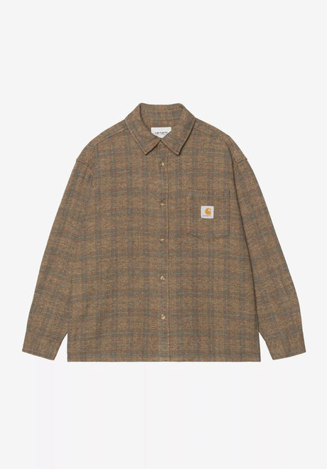 Carhartt WIP Bagley Hemd-Langarm bagleycheck-hamiltonbrown – Vorderansicht