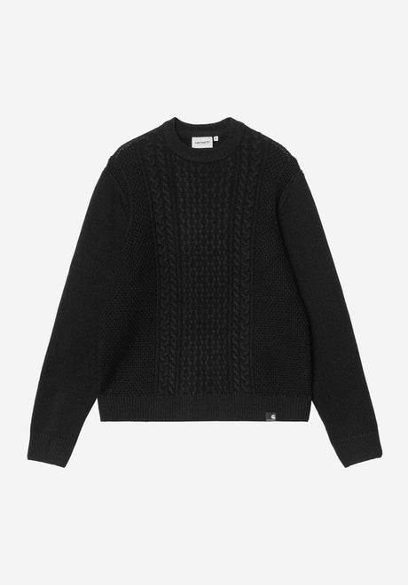 Carhartt WIP Caster Strickpullover black – Vorderansicht