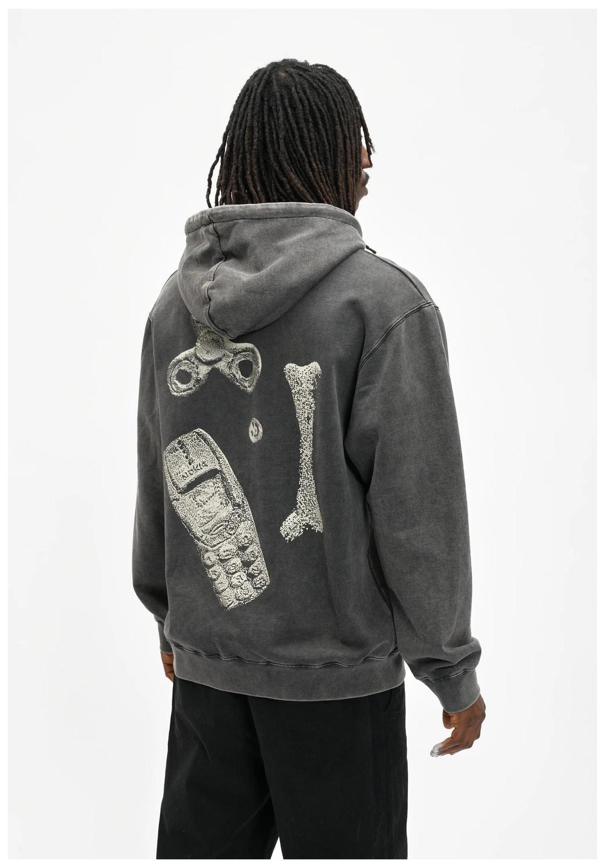 Cleptomanicx Artefacts Hoodie black – Detailansicht 2