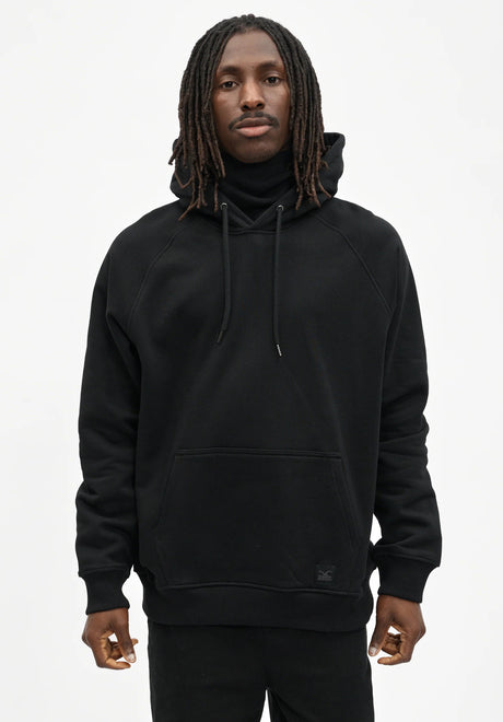 Cleptomanicx Mask Hoodie black – Vorderansicht