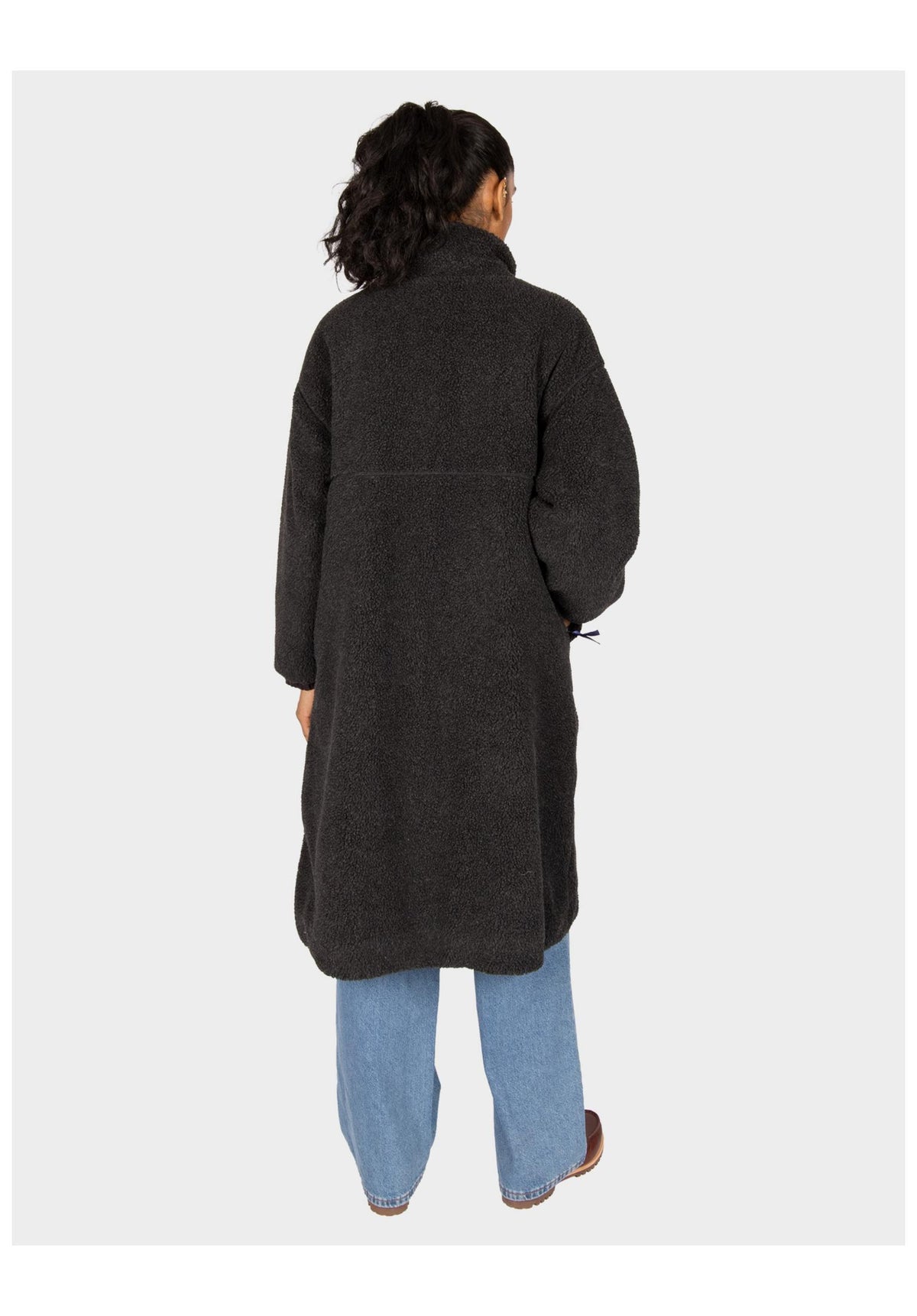 iriedaily Fluffy Teddy Coat Winterjacke blackmelange – Rückenansicht