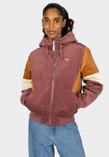 iriedaily Blotchy Cord Winterjacke plum – Vorderansicht