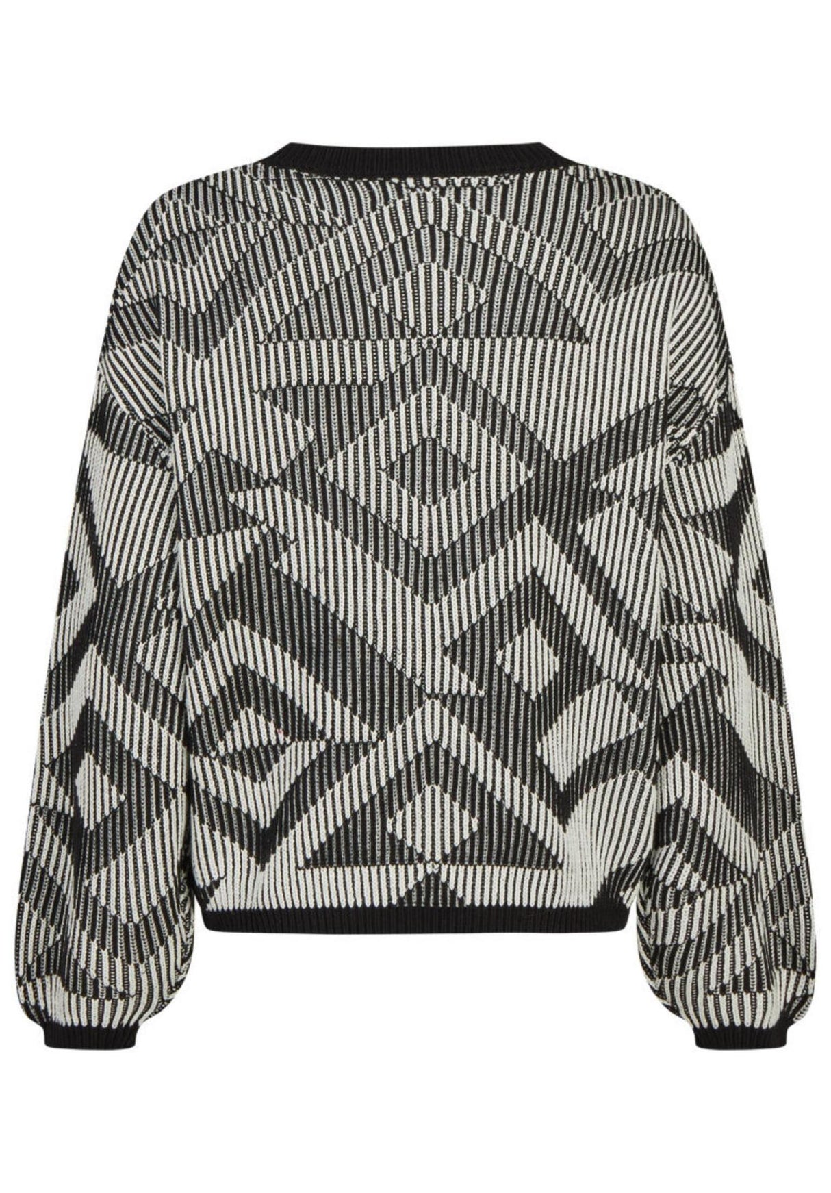 iriedaily Ribby Strickpullover black-white – Rückenansicht