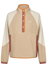iriedaily Holina Mix Troyer Sweatshirt beige – Vorderansicht