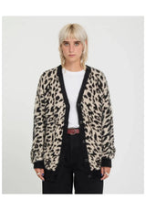 Volcom Tigardi Cardigan Strickpullover animalprint – Vorderansicht