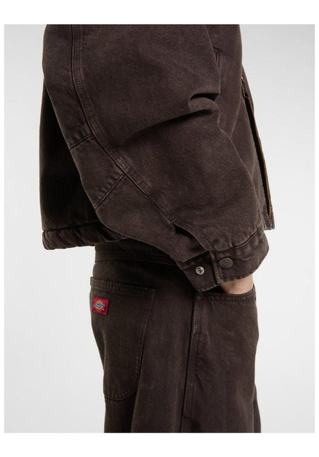 Dickies Miami Denim Hooded Zip-Hoodie darkbrown – Detailansicht 2