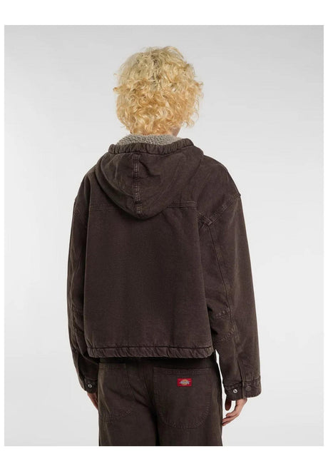 Dickies Miami Denim Hooded Zip-Hoodie darkbrown – Rückenansicht