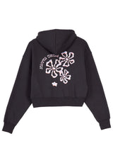 Santa-Cruz Chrome Flower Stack Hoodie blackwash – Vorderansicht