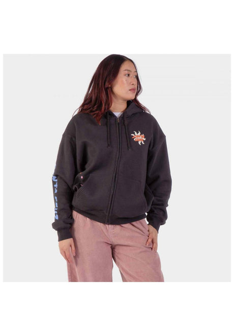 Santa-Cruz Grow Zip-Hoodie blackwash – Vorderansicht