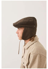 Brixton Barrel Earflap Snap Cap Hut brown-brown-tweed – Detailansicht 2