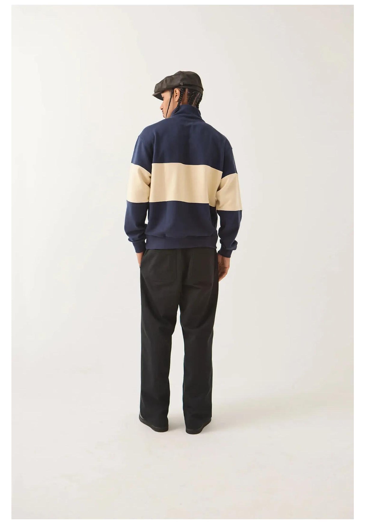 Brixton Danville Quarter Zip Fleece Sweatshirt navy-whitecap – Detailansicht 1