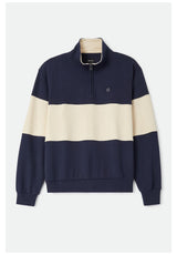 Brixton Danville Quarter Zip Fleece Sweatshirt navy-whitecap – Vorderansicht