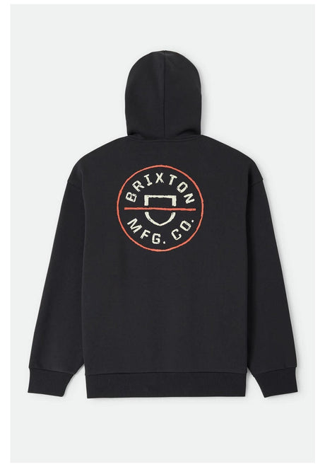 Brixton Crest II Hoodie black – Rückenansicht