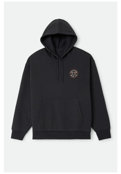 Brixton Crest II Hoodie black – Vorderansicht