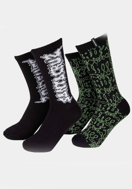 Santa-Cruz Punk Web 2-Pack Socken black-green – Vorderansicht
