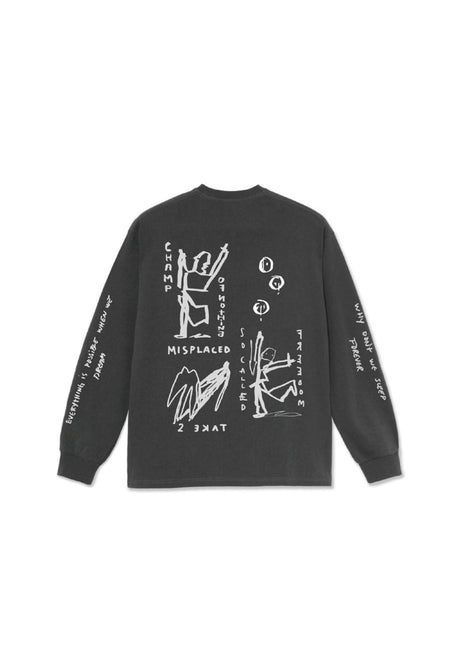 Polar Skate Co On Repeat LS Longsleeve silver-black – Vorderansicht