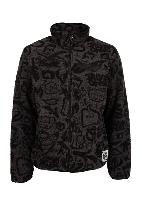 iriedaily x edding Fleece Übergangsjacke black – Vorderansicht