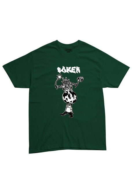 Baker World Crusher T-Shirt forestgreen – Vorderansicht