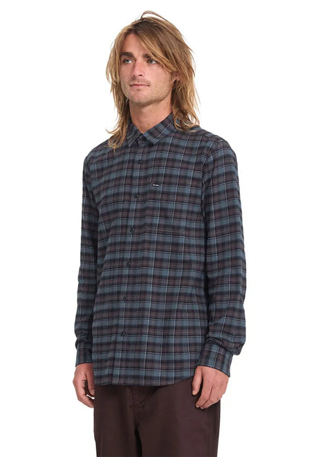 Volcom Caden Plaid Hemd-Langarm raisin – Vorderansicht