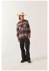 Brixton Bowery Flannel Hemd-Langarm multi-shadow – Rückenansicht