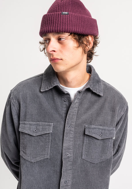TITUS Roman Cord Hemd-Langarm greyblue-cord – Detailansicht 1