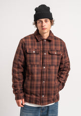 TITUS Thage Übergangsjacke darkbrown checked – Rückenansicht