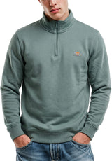 Dickies Oakport Quarter Zip Sweatshirt stormysea – Vorderansicht