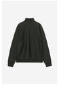 Half Zip American Script raven Vorderansicht