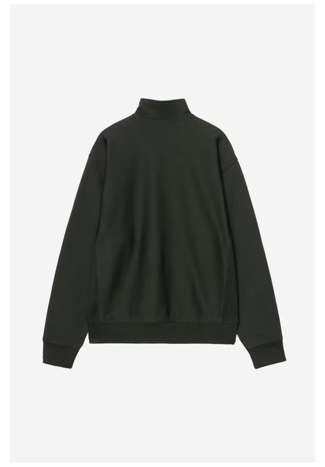 Half Zip American Script raven Vorderansicht