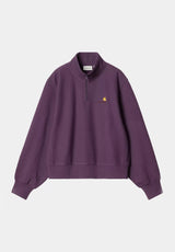 Carhartt WIP W' American Script High Neck Sweatshirt huckleberry – Vorderansicht