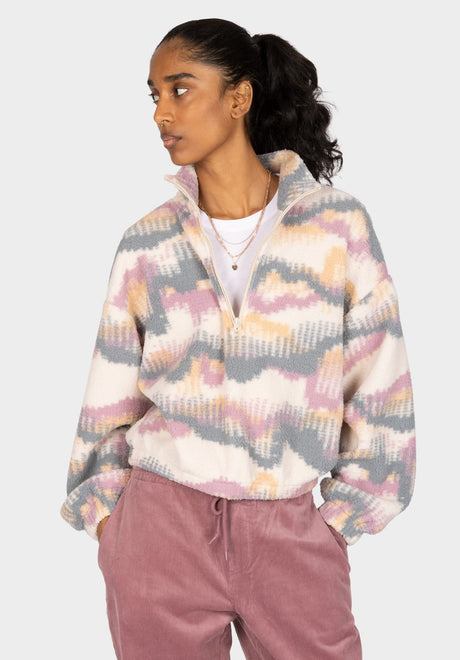 iriedaily Arkta Teddy Troyer Sweatshirt mauve – Vorderansicht