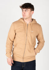 Reell Staple Terry Zip-Hoodie tanbrown – Vorderansicht