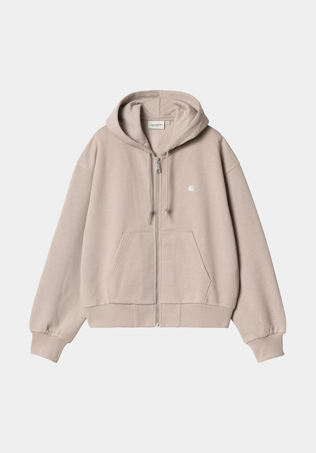 Carhartt WIP W' Casey Zip-Hoodie duskybeige-silver – Vorderansicht